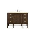 James Martin Vanities Addison 48in Single Vanity, Mid-Century Acacia w/ 3 CM Eternal Marfil Quartz Top E444-V48-MCA-3EMR